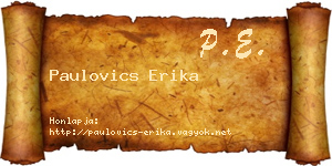 Paulovics Erika névjegykártya
