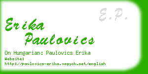 erika paulovics business card